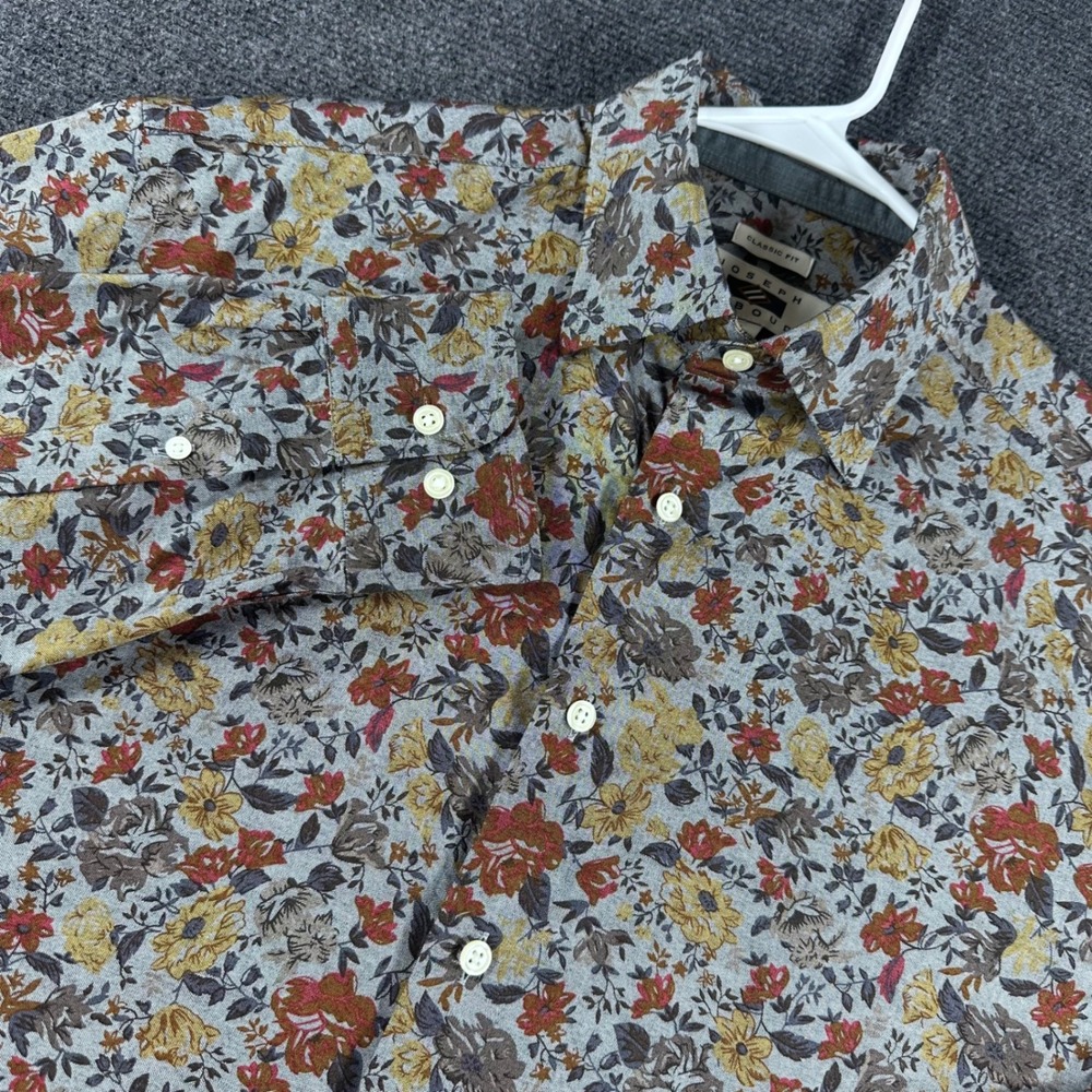 Joseph Abboud Button Down Mens‎ M Medium Floral Print Classic Fit Long Sleeve